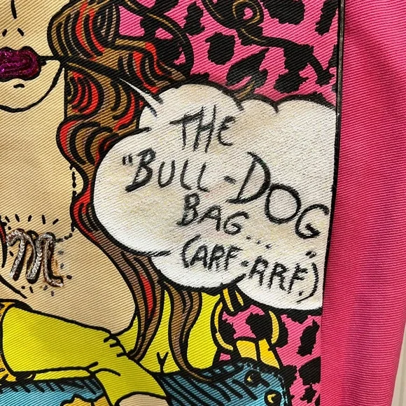 Betsey Johnson “Bulldog Bag (Arf-Arf)” Comic Pop Art Tote Custom Refreshed - Picture 2 of 16